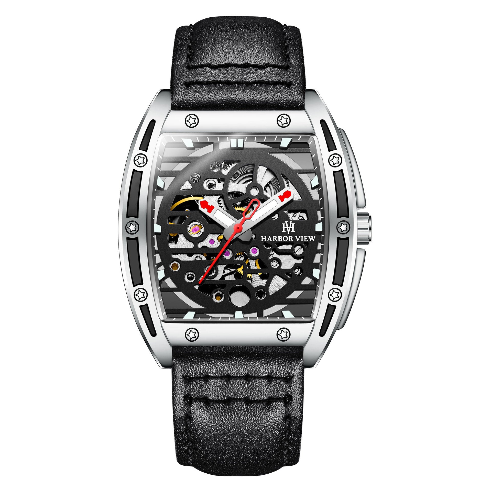 Harbor View Man Classic Fashion Watch Waterproof Automatic Mechanical Movement Leather Band Men's Watch - Acquisti Online
