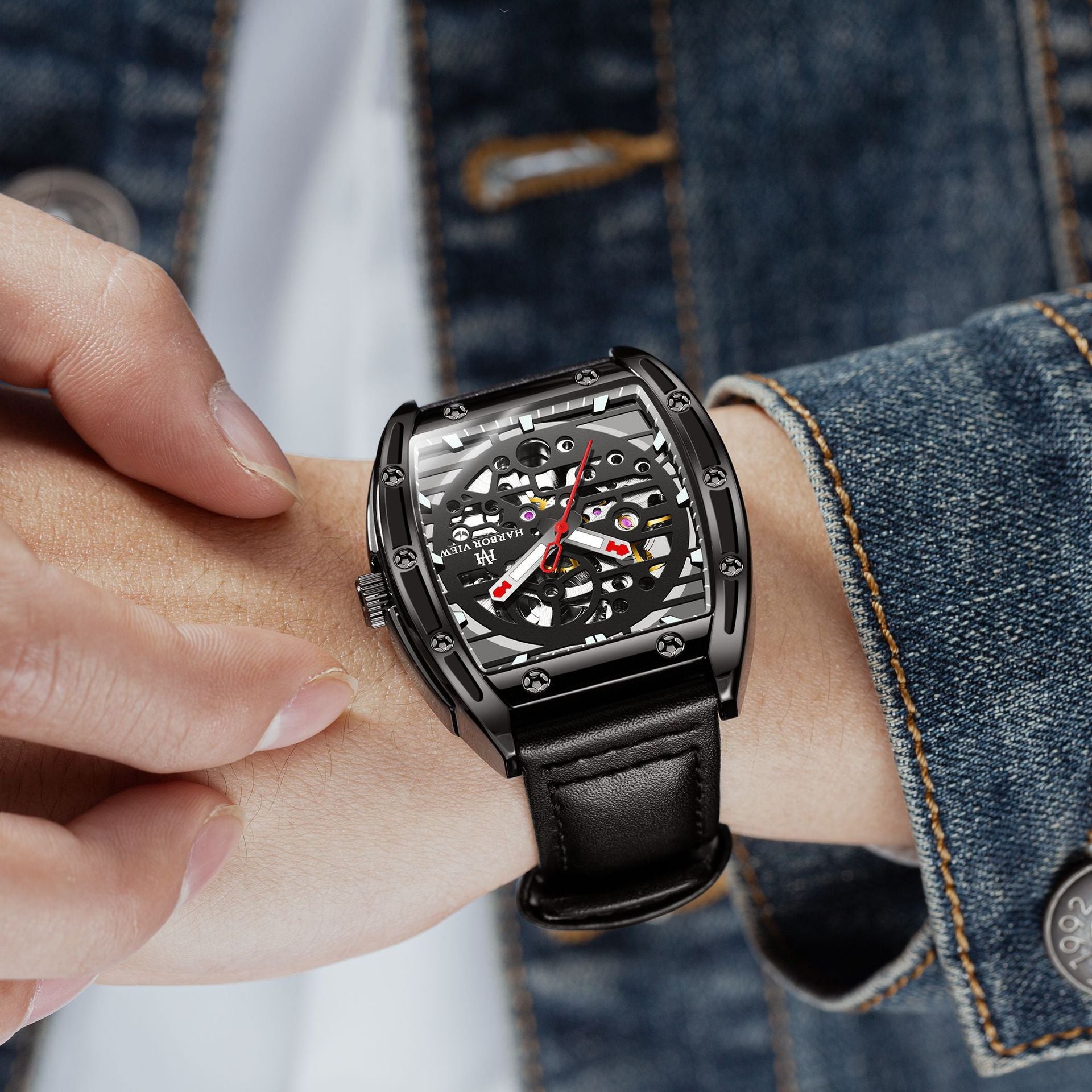 Orologio meccanico automatico luminoso e impermeabile da uomo