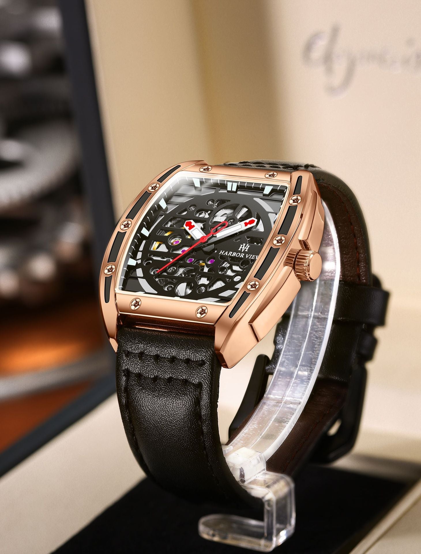 Orologio meccanico automatico luminoso e impermeabile da uomo