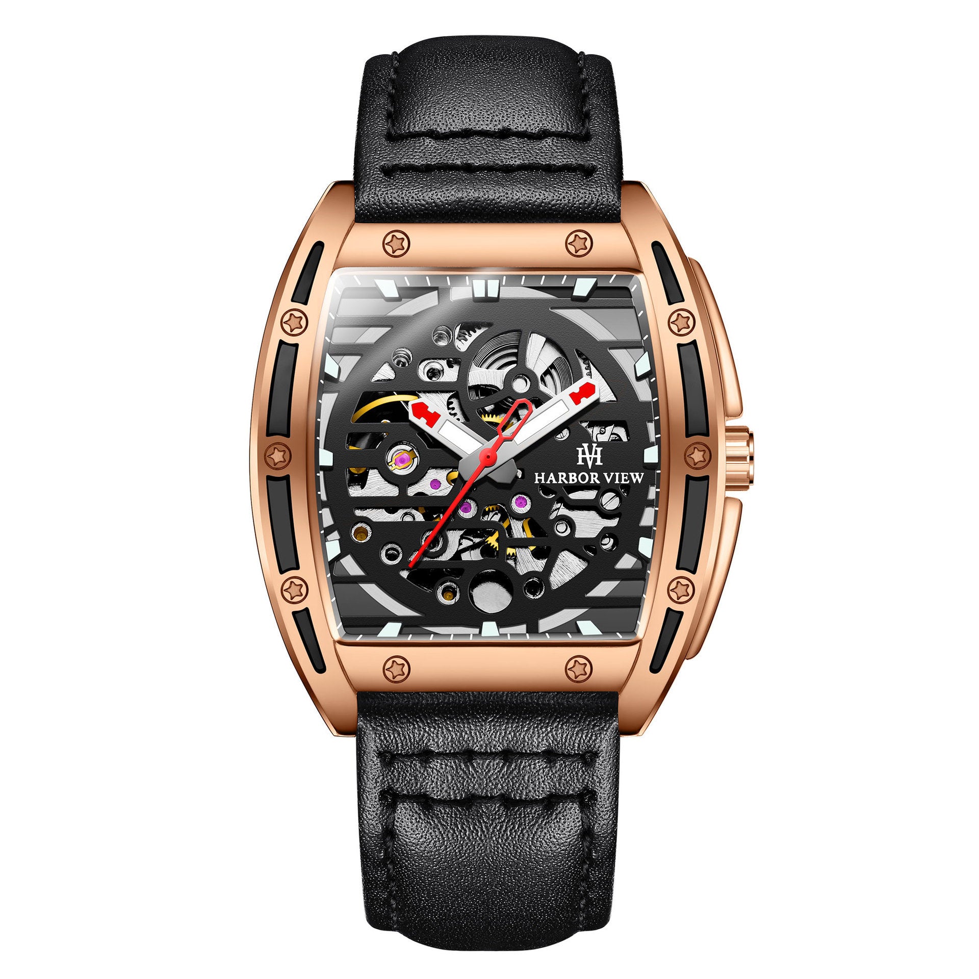 Harbor View Man Classic Fashion Watch Waterproof Automatic Mechanical Movement Leather Band Men's Watch - Acquisti Online