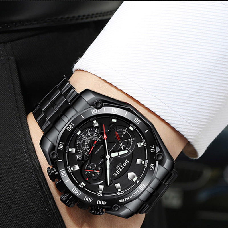 Orologio meccanico da uomo sportivo alla moda impermeabile con cintura in acciaio del marchio BOYZHE