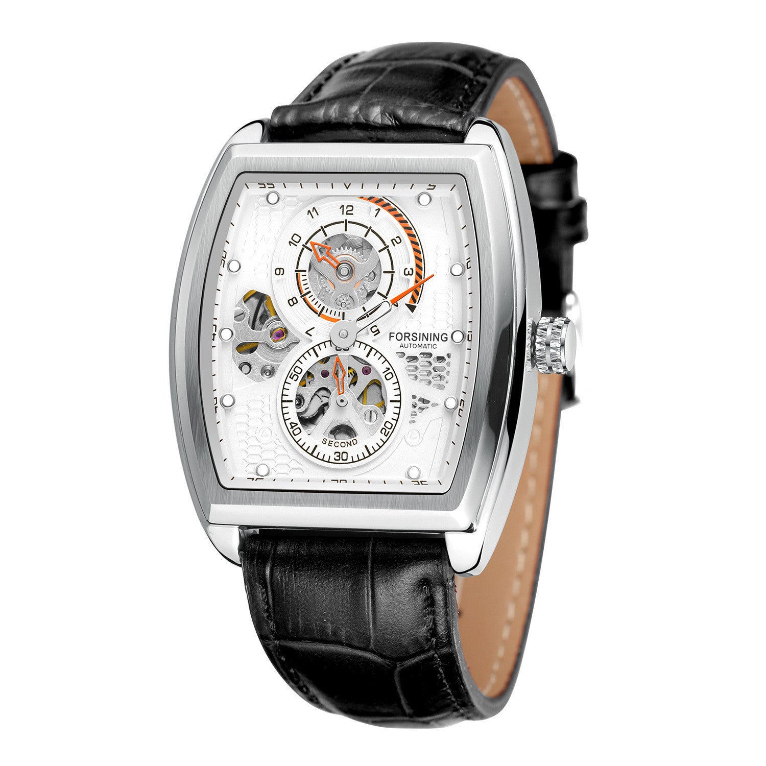Orologio meccanico automatico da uomo, casual, quadrato e cavo