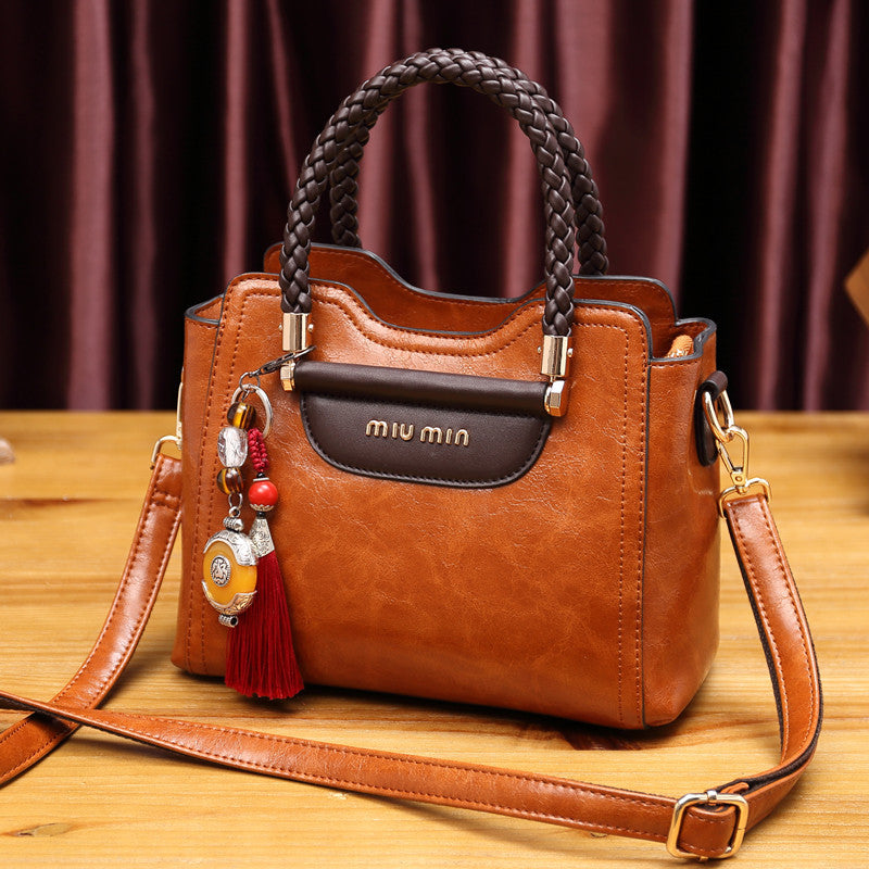 Pure Leather Women'S New Fashion Versatile Kelly Bag Soft Leather One Shoulder Straddle Portable Bag