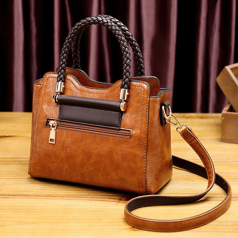 Pure Leather Women'S New Fashion Versatile Kelly Bag Soft Leather One Shoulder Straddle Portable Bag