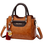 Pure Leather Women'S New Fashion Versatile Kelly Bag Soft Leather One Shoulder Straddle Portable Bag