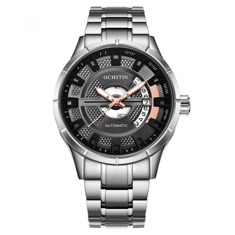 Ochstin Men's Classic Fashion Watch Automatic Mechanical Movement Waterproof Steel Band Man Watch - Acquisti Online