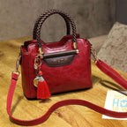 Pure Leather Women'S New Fashion Versatile Kelly Bag Soft Leather One Shoulder Straddle Portable Bag