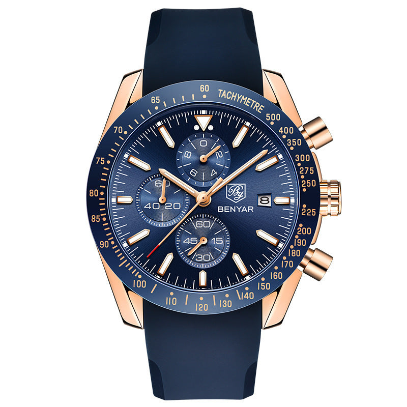 BENYAR Men's Classic Watch Automatic Quartz Movement Watch Waterproof Silicon Band Sports Fashion Men's Watch - Acquisti Online