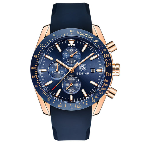 BENYAR Men's Classic Watch Automatic Quartz Movement Watch Waterproof Silicon Band Sports Fashion Men's Watch - Acquisti Online