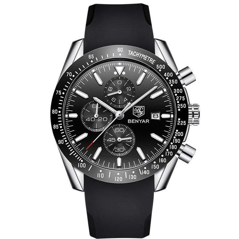 BENYAR Men's Classic Watch Automatic Quartz Movement Watch Waterproof Silicon Band Sports Fashion Men's Watch - Acquisti Online