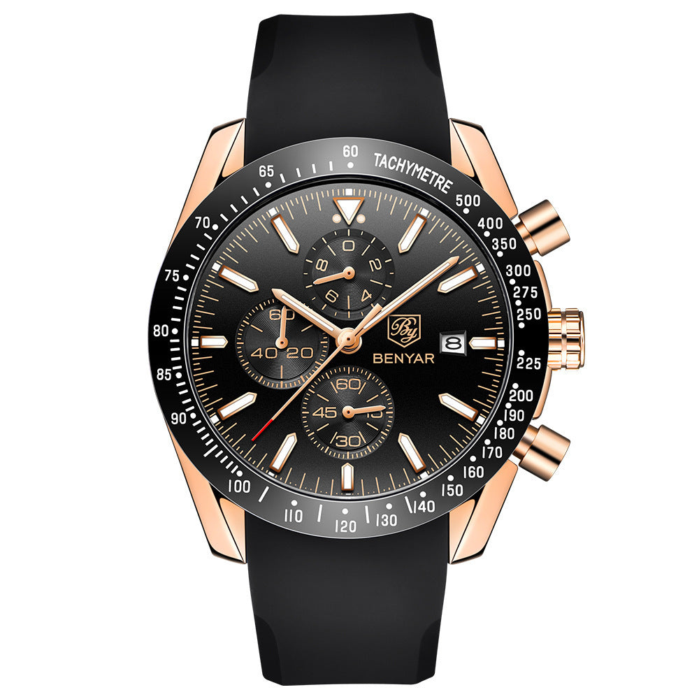BENYAR Men's Classic Watch Automatic Quartz Movement Watch Waterproof Silicon Band Sports Fashion Men's Watch - Acquisti Online