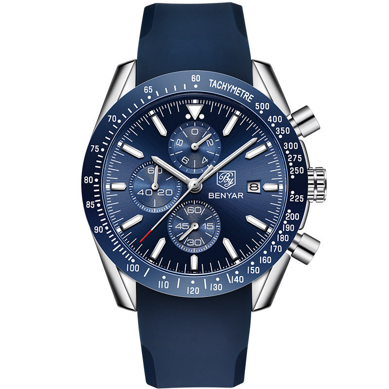BENYAR Men's Classic Watch Automatic Quartz Movement Watch Waterproof Silicon Band Sports Fashion Men's Watch - Acquisti Online