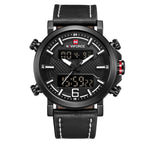 NAVIFORCE 9135 Topmerk Luxe Militair Leger Sport Herenhorloge voor Echt Leer Herenhorloge LED Digitaal Quartz Horloge