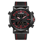 NAVIFORCE 9135 Topmerk Luxe Militair Leger Sport Herenhorloge voor Echt Leer Herenhorloge LED Digitaal Quartz Horloge