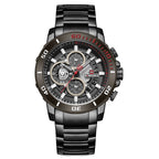 Herenhorloge Waterdicht Quartz Stalen Band Zeswijzer Horloge Zakelijke Kalender Herenhorloge