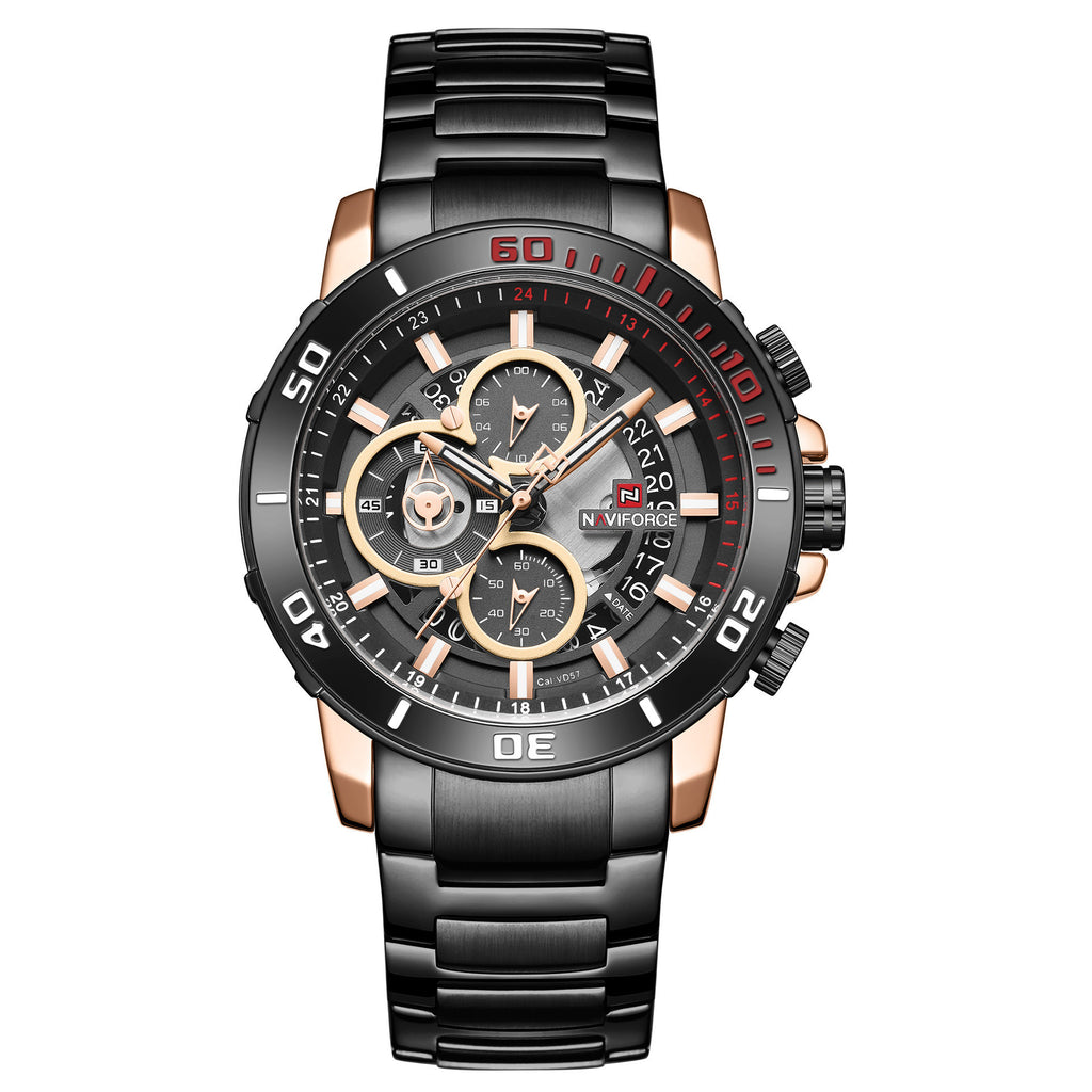 Herenhorloge Waterdicht Quartz Stalen Band Zeswijzer Horloge Zakelijke Kalender Herenhorloge
