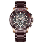 Herenhorloge Waterdicht Quartz Stalen Band Zeswijzer Horloge Zakelijke Kalender Herenhorloge