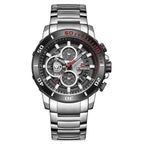 Herenhorloge Waterdicht Quartz Stalen Band Zeswijzer Horloge Zakelijke Kalender Herenhorloge