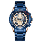 Herenhorloge Waterdicht Quartz Stalen Band Zeswijzer Horloge Zakelijke Kalender Herenhorloge