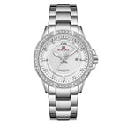 NAVIFORCE 9187 Brand Women Stainless Steel Quartz High Quality Movement Hours Clock Luxury Women Watch