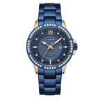 NAVIFORCE 9187 Brand Women Stainless Steel Quartz High Quality Movement Hours Clock Luxury Women Watch