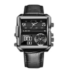 LIGE Luxury Top Brand Men's Quartz Watch Multi-Function Waterproof Watch Leather Strip Quartz Men Watch