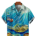 Zomer Turtle Digitaal Bedrukt Shirt Heren Top Shirt