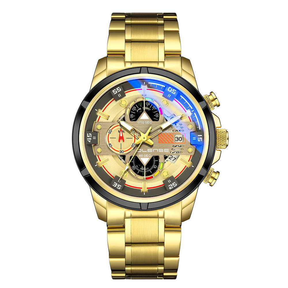 RORIOS Herenhorloge Waterdicht Analoog Quartz Horloge Roestvrijstalen Band Polshorloge Mode Chronograaf Horloge voor Heren