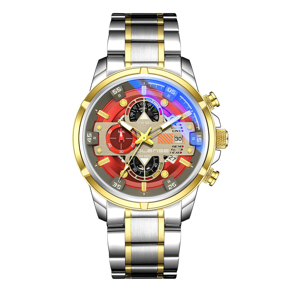 RORIOS Herenhorloge Waterdicht Analoog Quartz Horloge Roestvrijstalen Band Polshorloge Mode Chronograaf Horloge voor Heren