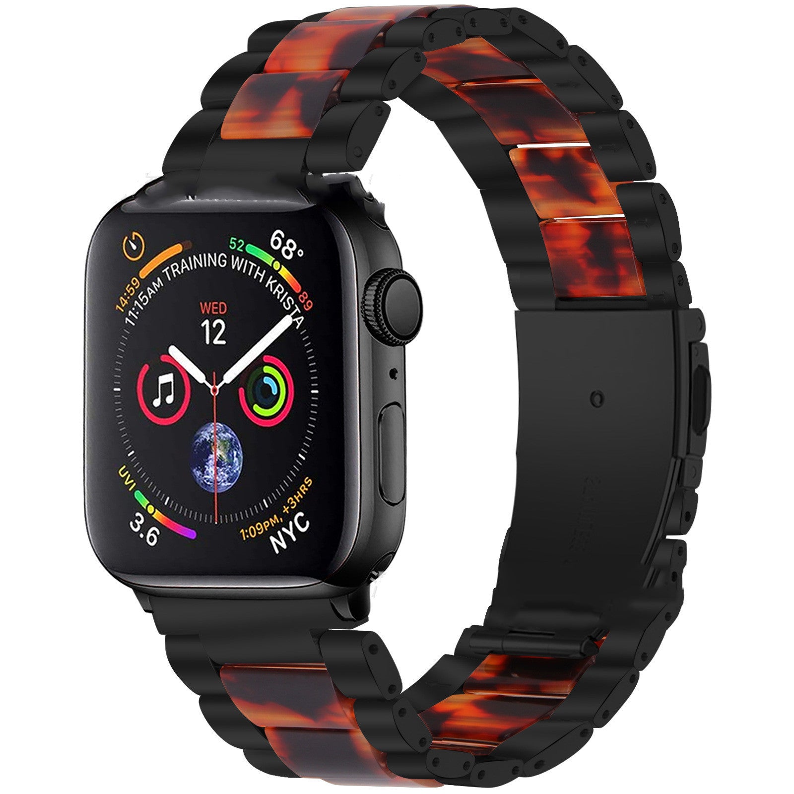 Smart iwatch Multi Function Metal Stainless Steel Resin Three Beads I Watch Steel Band Smart WatchFor Apple