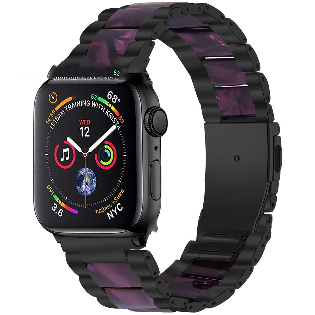 Smart iwatch Multi Function Metal Stainless Steel Resin Three Beads I Watch Steel Band Smart WatchFor Apple