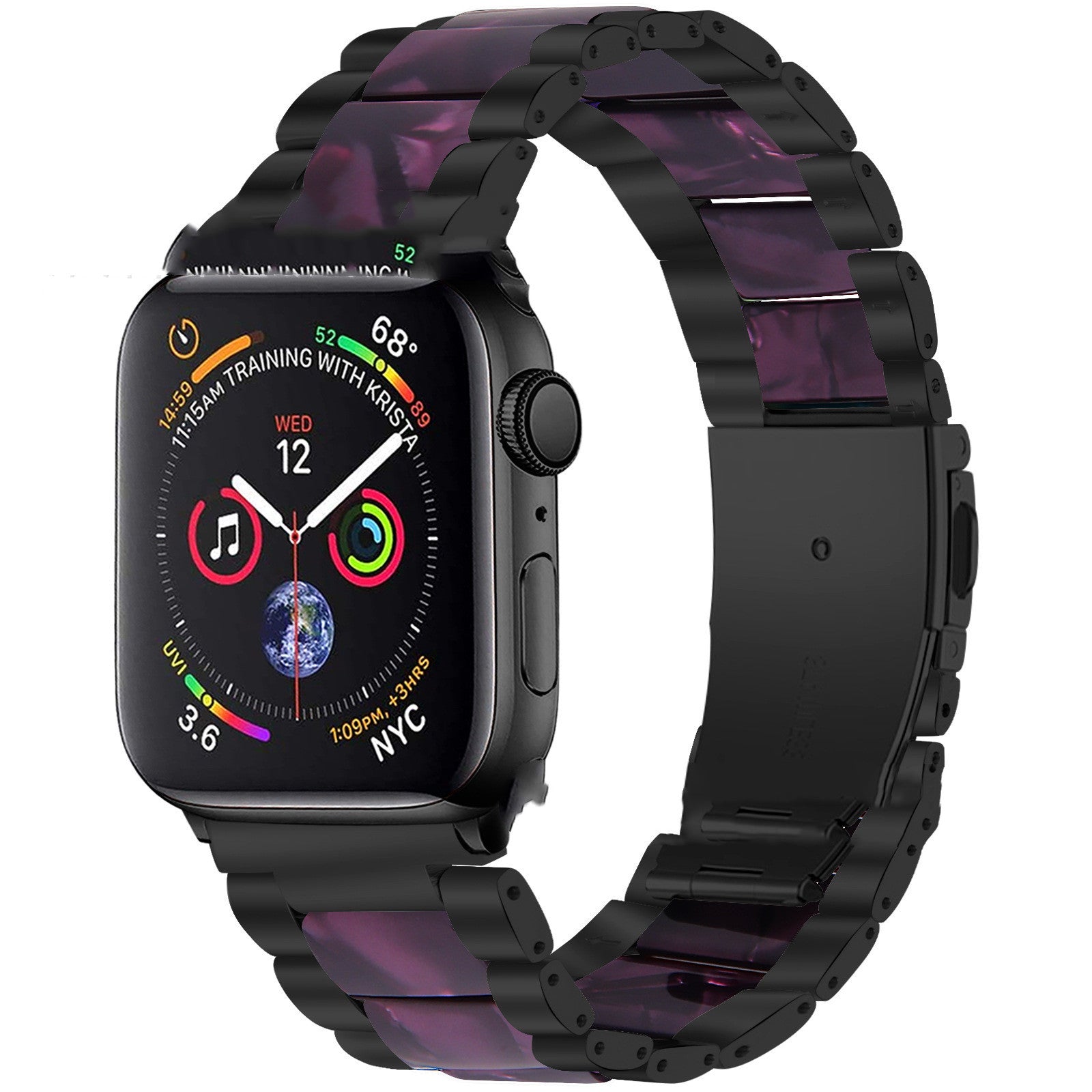 Smart iwatch Multi Function Metal Stainless Steel Resin Three Beads I Watch Steel Band Smart WatchFor Apple