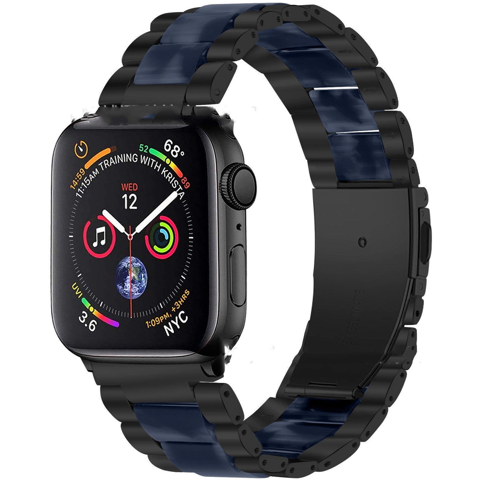 Smart iwatch Multi Function Metal Stainless Steel Resin Three Beads I Watch Steel Band Smart WatchFor Apple