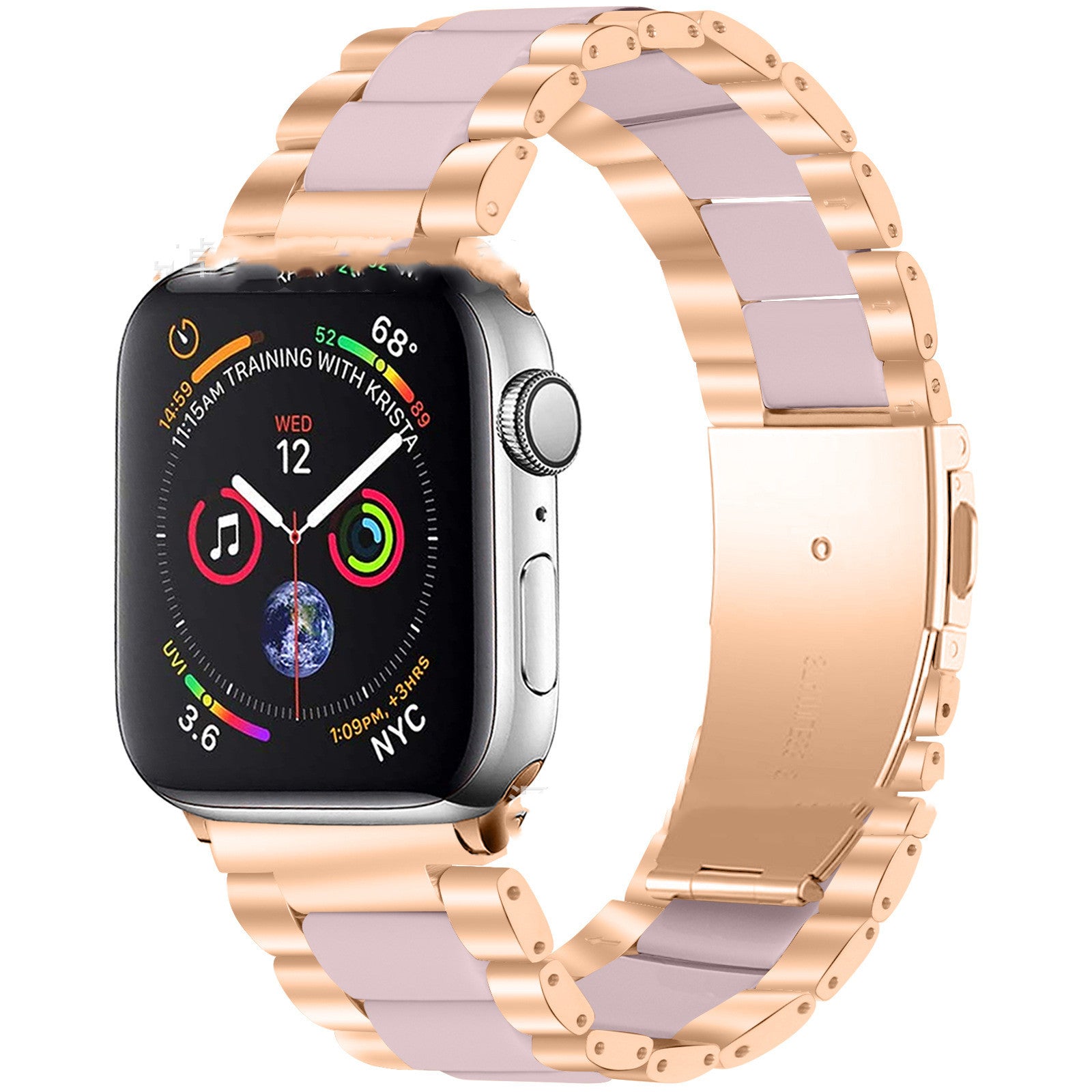 Smart iwatch Multi Function Metal Stainless Steel Resin Three Beads I Watch Steel Band Smart WatchFor Apple