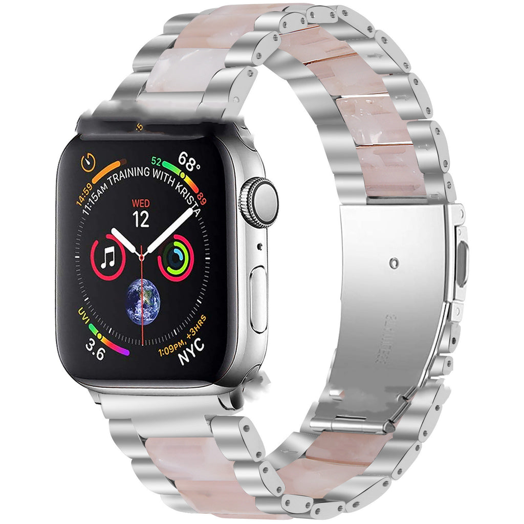 Smart iwatch Multi Function Metal Stainless Steel Resin Three Beads I Watch Steel Band Smart WatchFor Apple