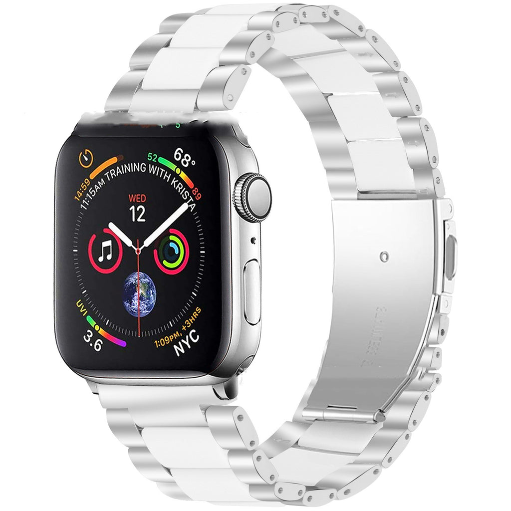 Smart iwatch Multi Function Metal Stainless Steel Resin Three Beads I Watch Steel Band Smart WatchFor Apple