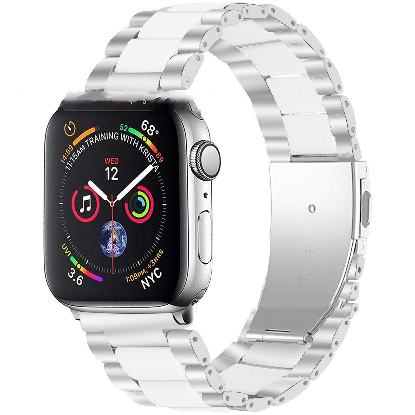 Smart iwatch Multi Function Metal Stainless Steel Resin Three Beads I Watch Steel Band Smart WatchFor Apple