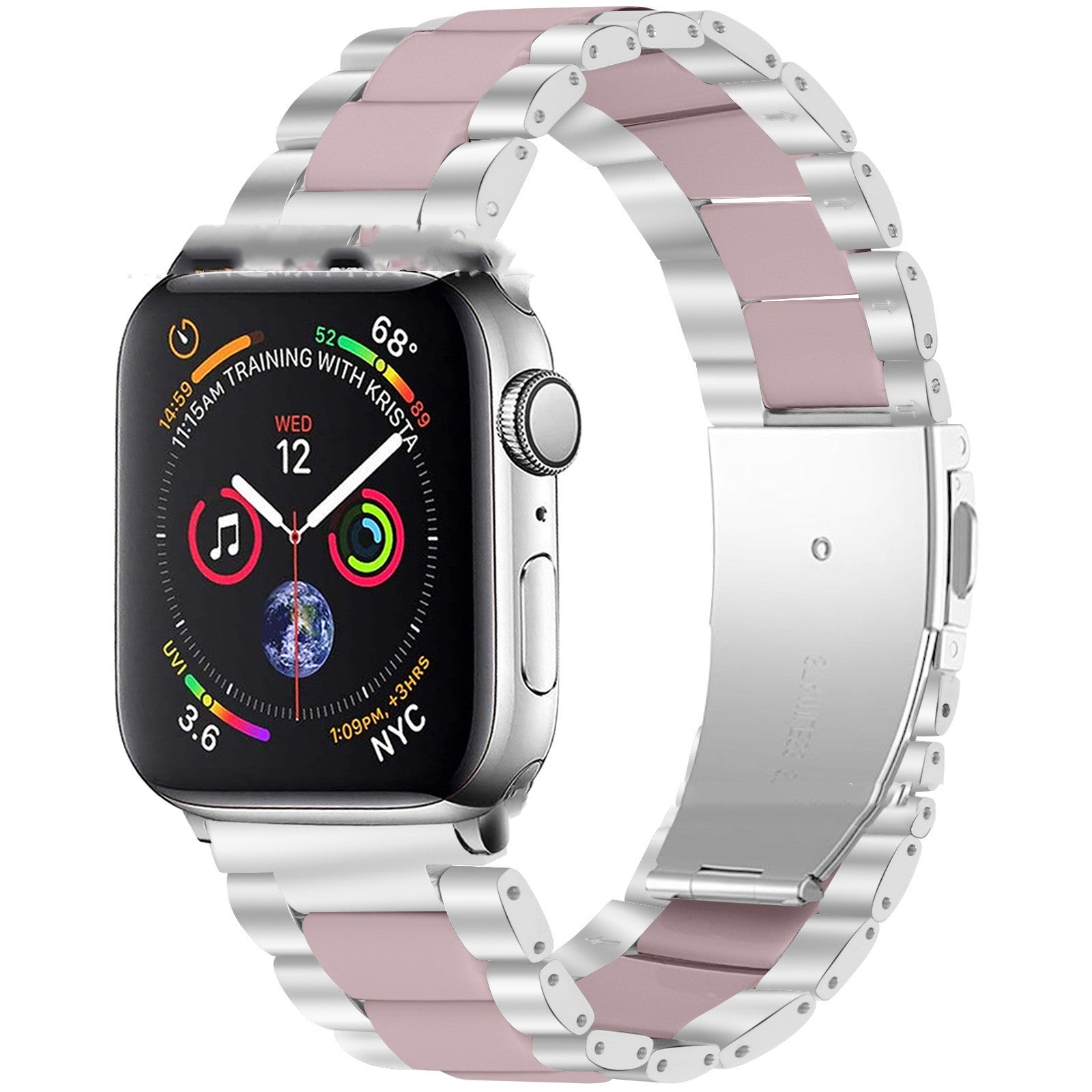 Smart iwatch Multi Function Metal Stainless Steel Resin Three Beads I Watch Steel Band Smart WatchFor Apple