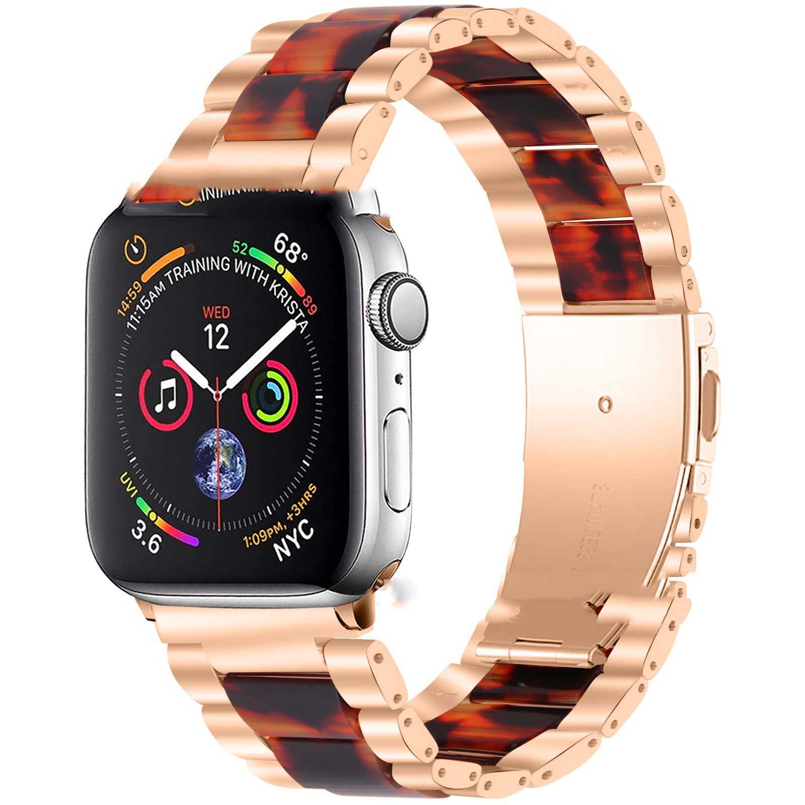 Smart iwatch Multi Function Metal Stainless Steel Resin Three Beads I Watch Steel Band Smart WatchFor Apple