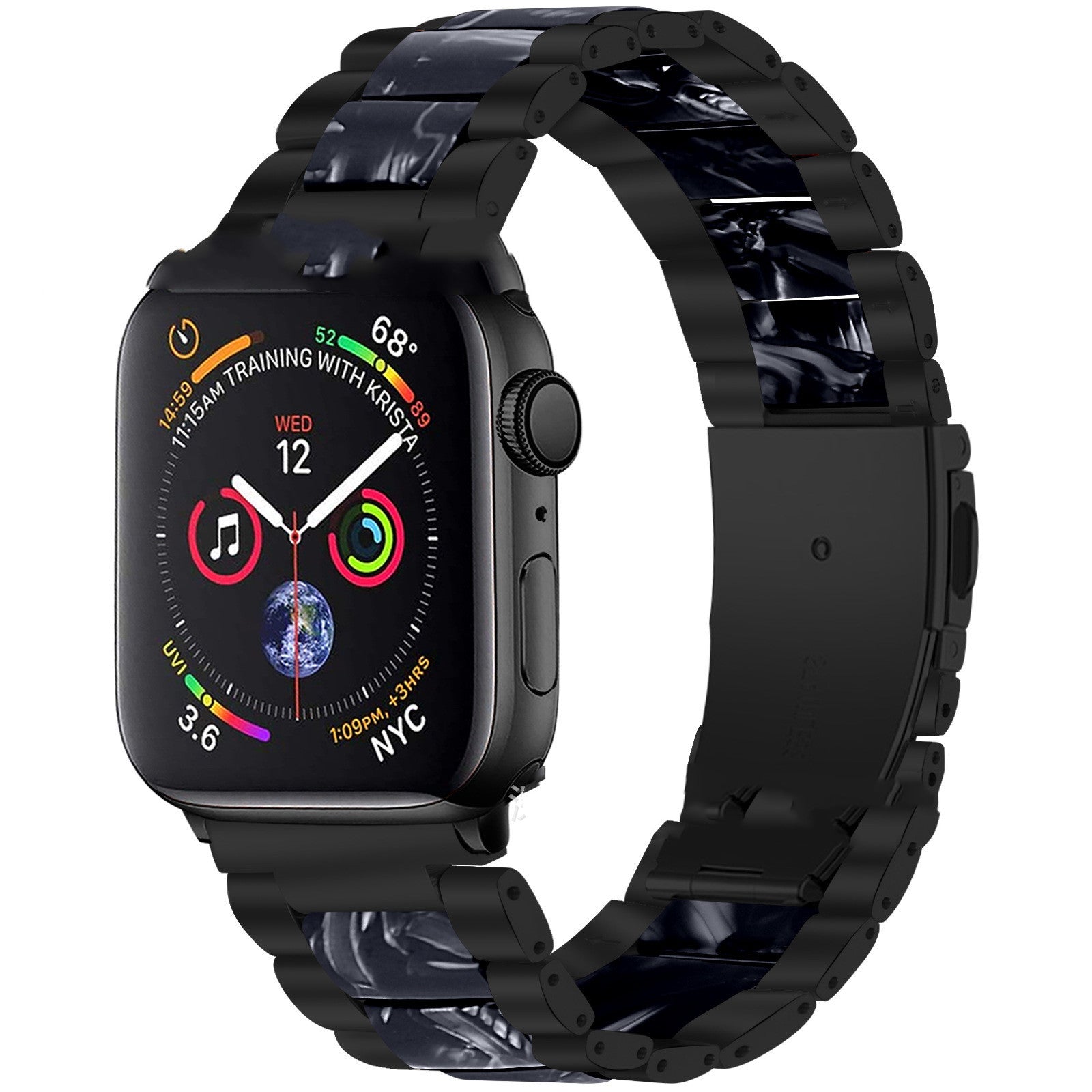Smart iwatch Multi Function Metal Stainless Steel Resin Three Beads I Watch Steel Band Smart WatchFor Apple
