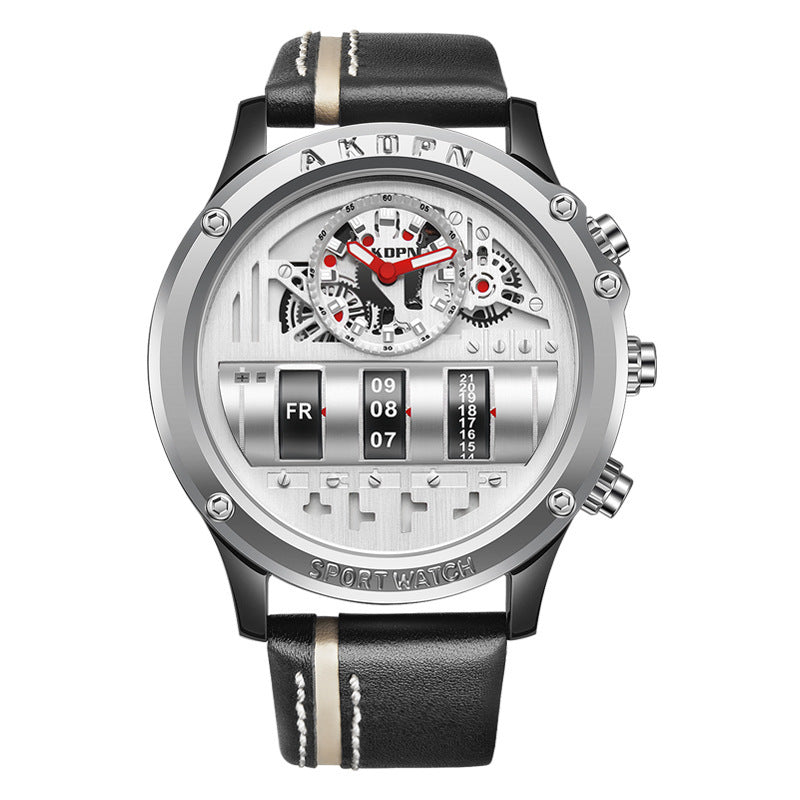 AKDPN Luxury Style Automatic Watch Leather Strap Chronograph Watch For Men