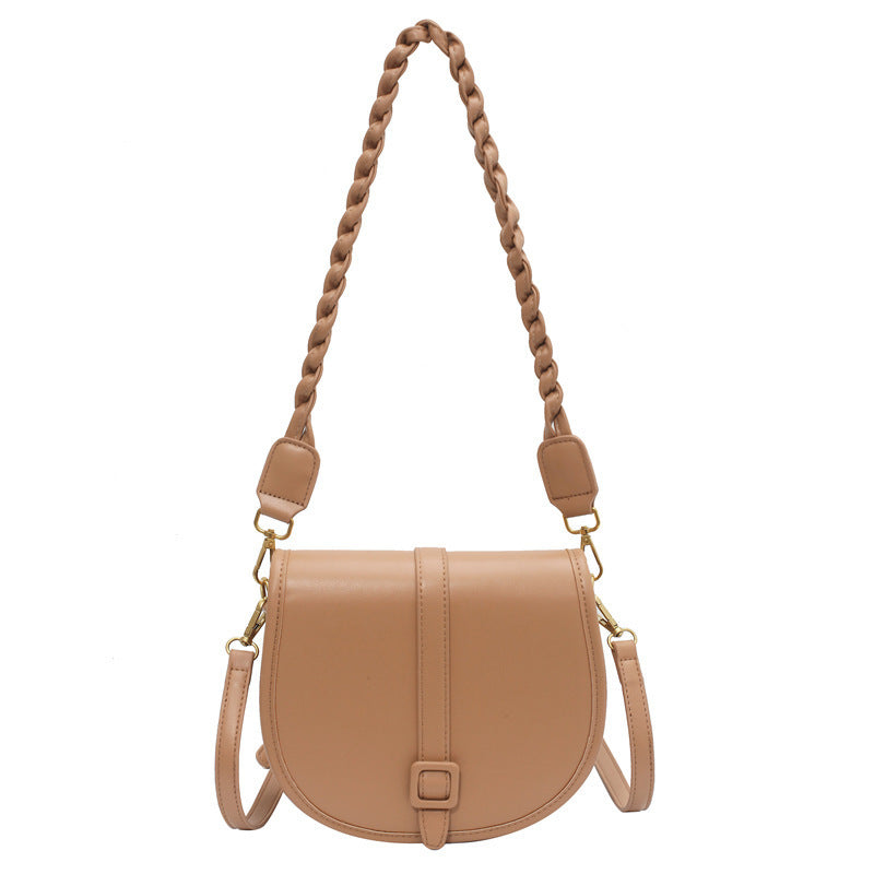 Women's Fashion Shoulder Bag Texture Western Style High Quality Crossbody Net Red Retro Saddle Bag Shoulder Bag