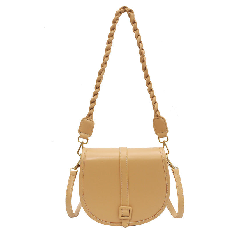 Women's Fashion Shoulder Bag Texture Western Style High Quality Crossbody Net Red Retro Saddle Bag Shoulder Bag