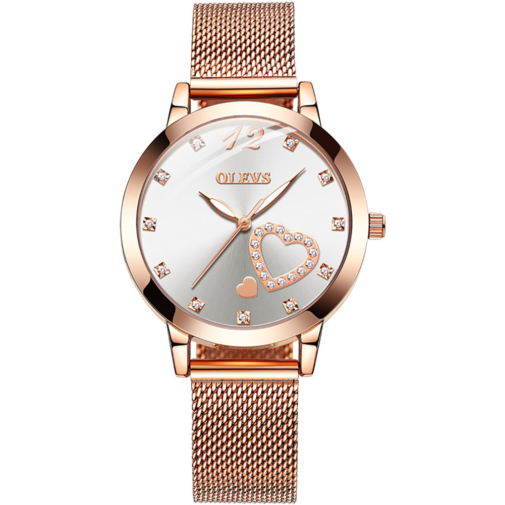 OLEVS Waterproof High Quality Women Wristwatches Stainless Steel Strap Quartz Fashion Watches for Women