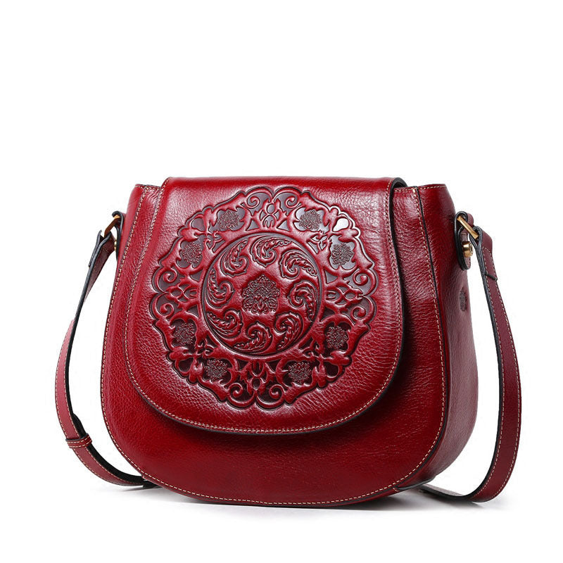 Women's Retro Shoulder Purses Genuine Leather Hand Bags Ladies Crossbody bag Large Capacity Women's Shoulder Bag