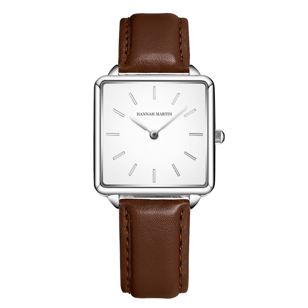 Hannah Martin Women's Watch Japan Movement Bracelet Simple Fashion Ladies Watch Rose Gold Steel Mesh Square Dial Women Watch