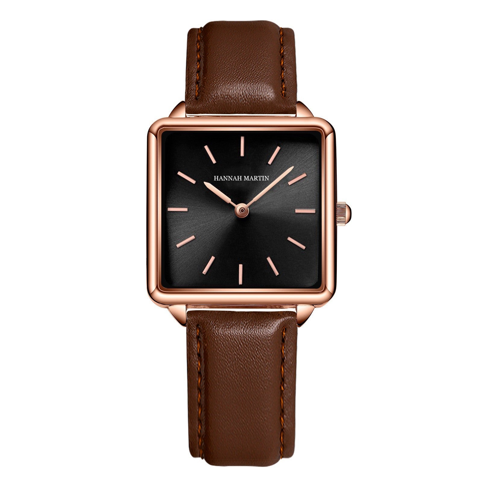 Hannah Martin Women's Watch Japan Movement Bracelet Simple Fashion Ladies Watch Rose Gold Steel Mesh Square Dial Women Watch