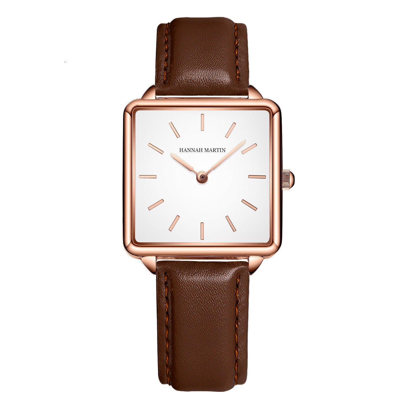 Hannah Martin Dameshorloge Japans Uurwerk Armband Eenvoudig Mode Dameshorloge Roségoud Stalen Mesh Vierkante Wijzerplaat Dameshorloge