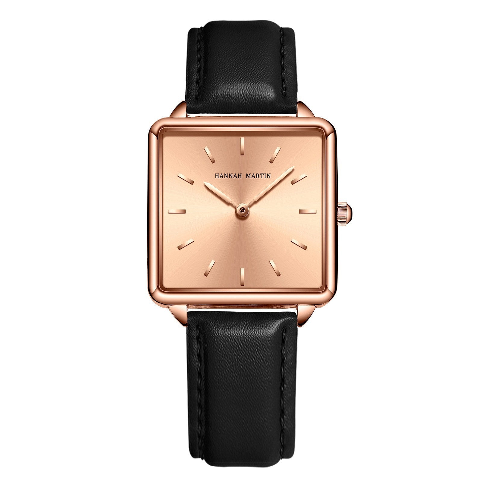 Hannah Martin Dameshorloge Japans Uurwerk Armband Eenvoudig Mode Dameshorloge Roségoud Stalen Mesh Vierkante Wijzerplaat Dameshorloge