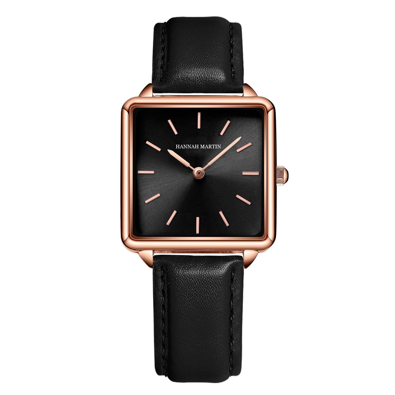 Hannah Martin Dameshorloge Japans Uurwerk Armband Eenvoudig Mode Dameshorloge Roségoud Stalen Mesh Vierkante Wijzerplaat Dameshorloge